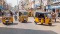 Auto rickshaws dominating traffic in Madurai